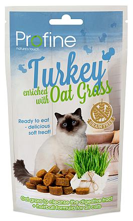 Profine kattensnack Semi Moist turkey en oat grass 50 gr